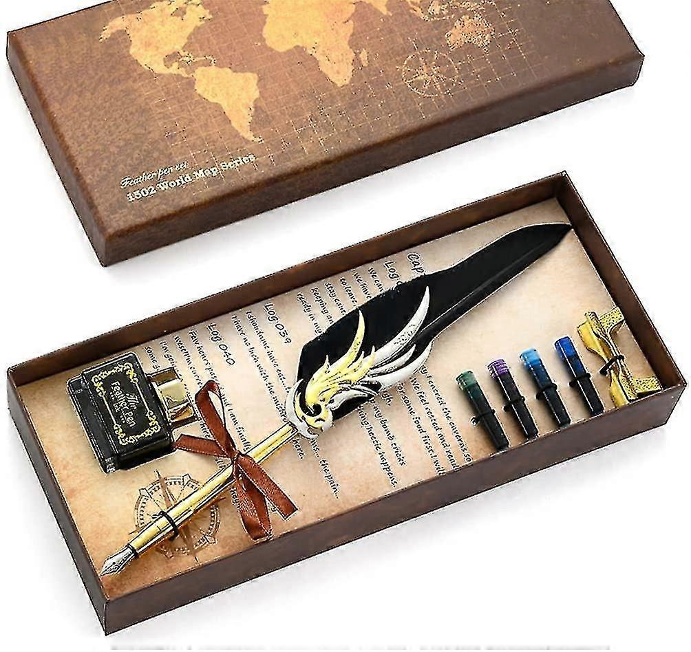 Quill σιντριβάνι στυλό που αντίκες σιντριβάνι μελάνι κιτ vintage καλλιγραφία φτερό βουτιά στυλό δώρα