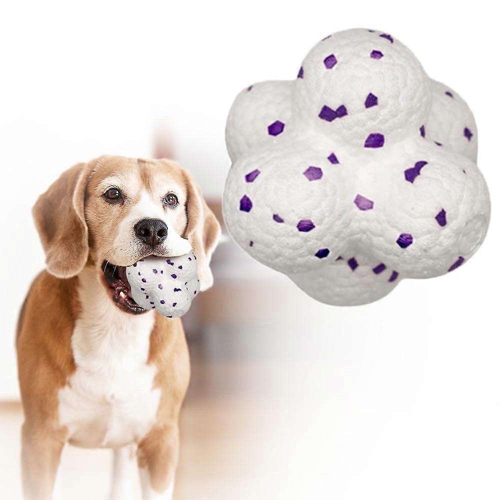 Calming Ball - Indestructible White Tennis Balls for Aggressive Chewers, Interactive Dog Toy