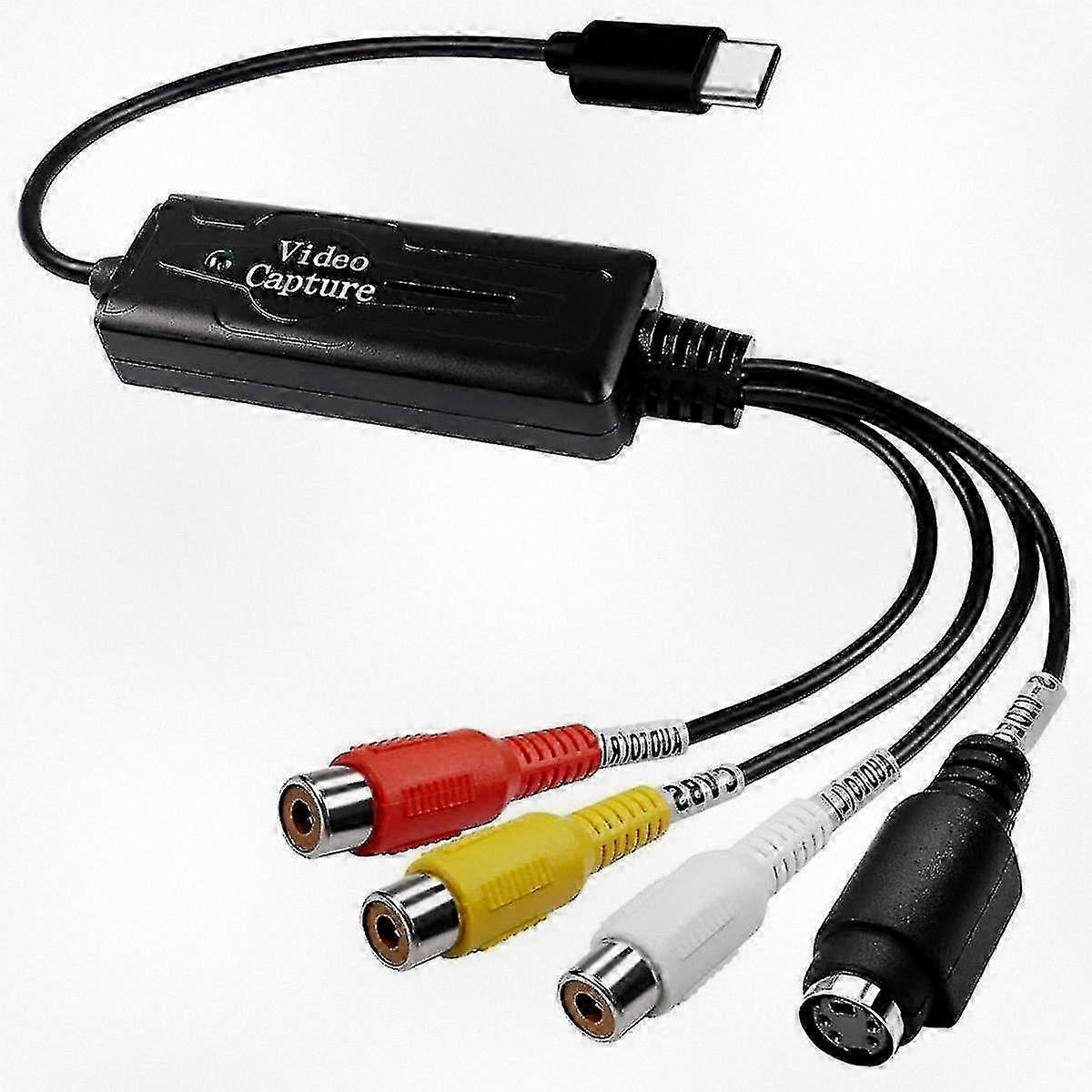 Adaptateur de carte de capture vidéo RCA vers USB C pour entrée composite vidéo NTSC PAL S