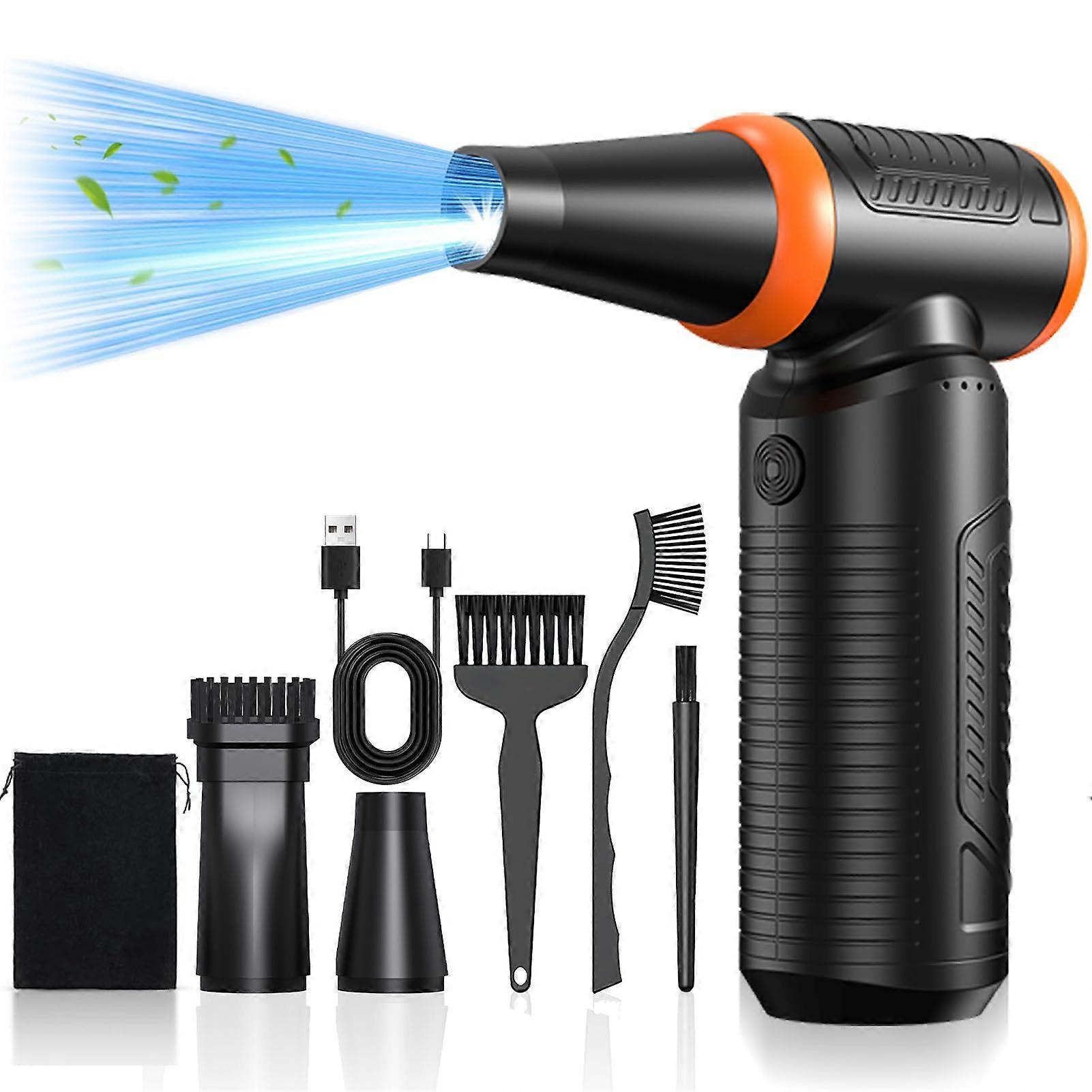 Electric Compressed Air Duster, Rechargeable Cordless Air Blower with 3 Adjustable Speed Settings for Electronics Cleaning