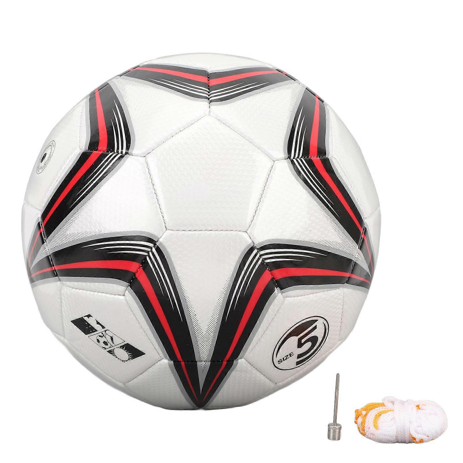 Size 5 Soccer Ball with Gas Needle Net Bag Explosion Proof Kick Resistant Training Soccer Ball for Sports Match