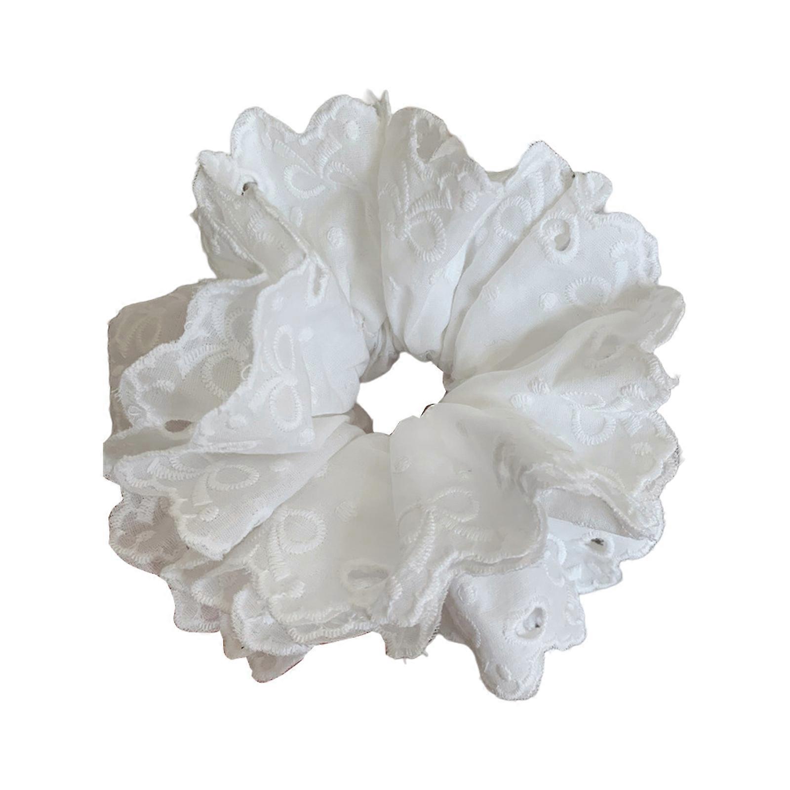 Elastici per capelli in pizzo per le donne Anelli elastici per capelli Capelli estetici Cravatta per capelli Scrunchy Coda di cavallo Portacapelli bianco