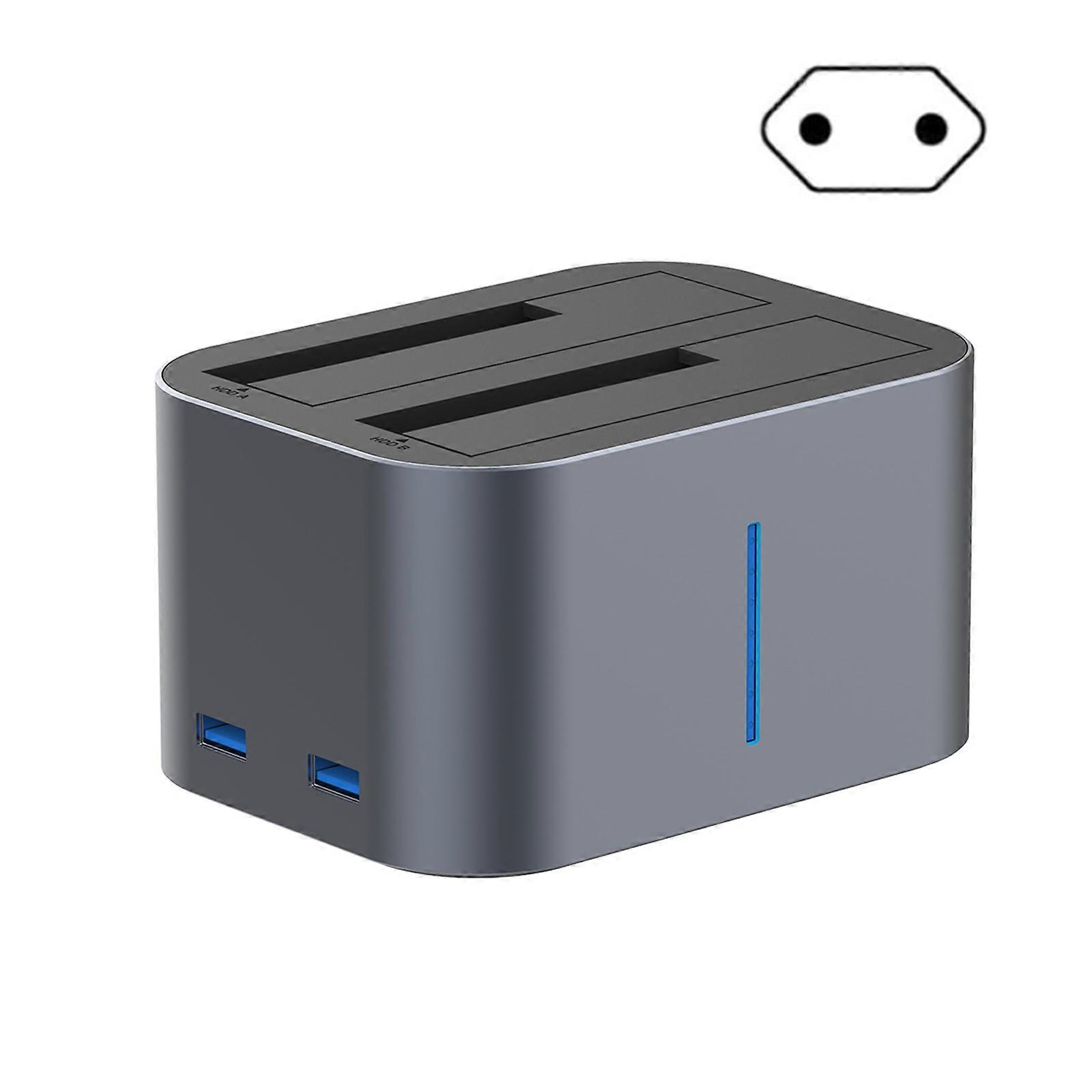 Aluminium USB3.0 Externe Festplatten-Dockingstation für 2x18TB Solid Disks mit Offline-Klonfunktion Festplatten-Dock