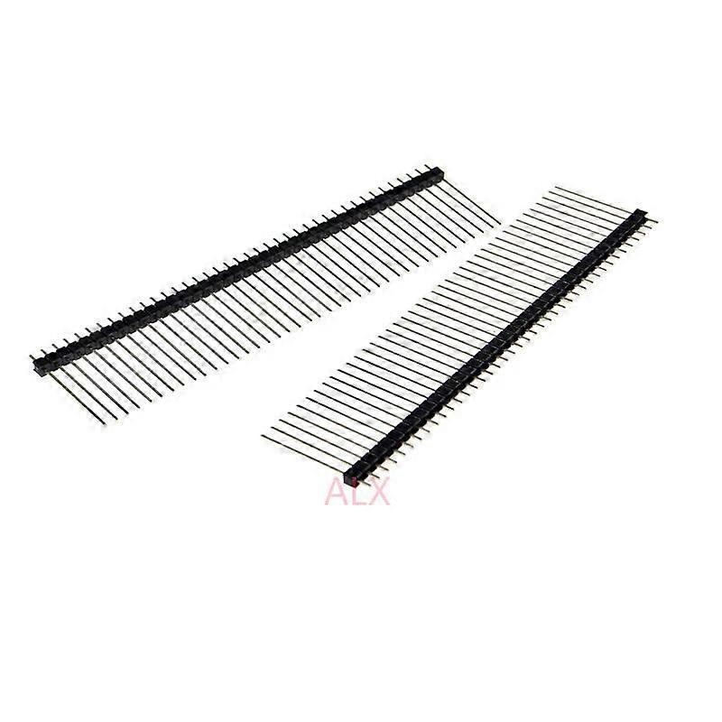 1X40 Pin Header 25mm Length 2.54mm Pitch Single Row Male Connector 40 Pins Black for PCB 5 Pcs