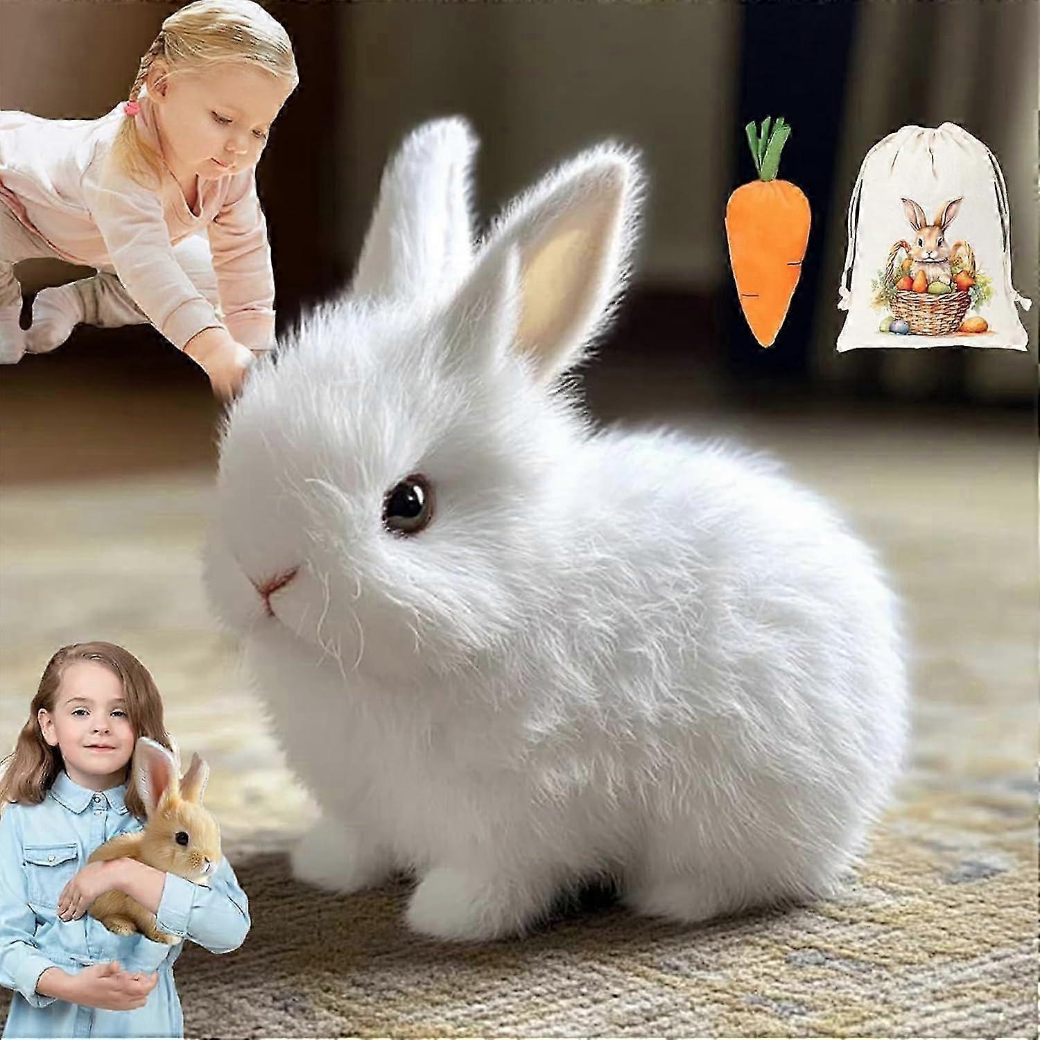 リアルなウサギのおもちゃ by Petsboro Bunnypal Sherum Fanyil White