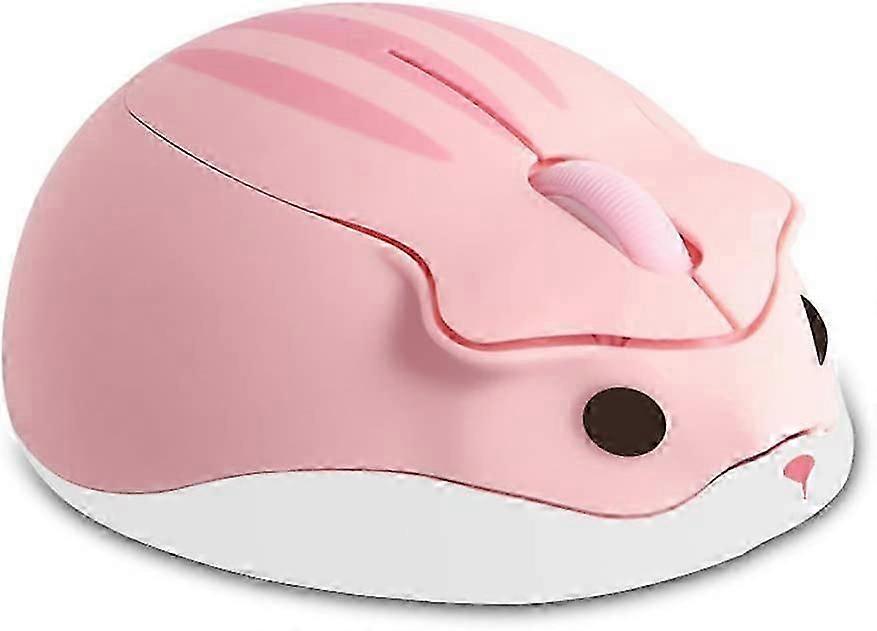 Wireless Mouse Cute Hamster Shaped Computer Mouse 1200DPI Less Noice Portable USB Mouse Cordless Mouse(Pink)