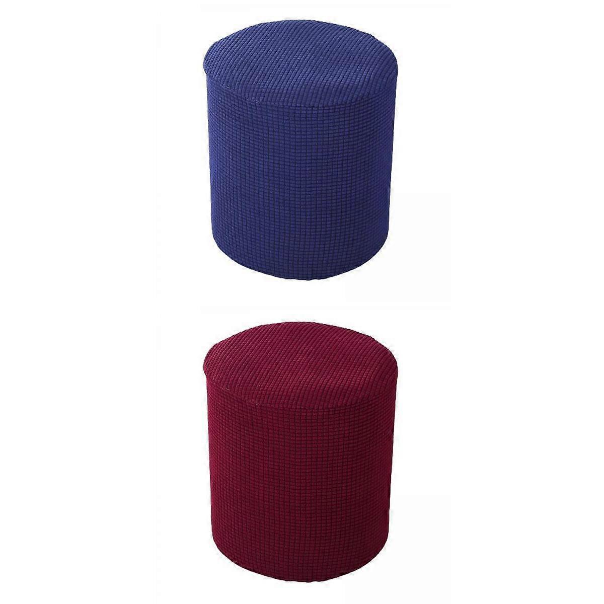Ottoman Slipcover Footstool Covers Stretch Breathable Fabric with Elastic Bottom