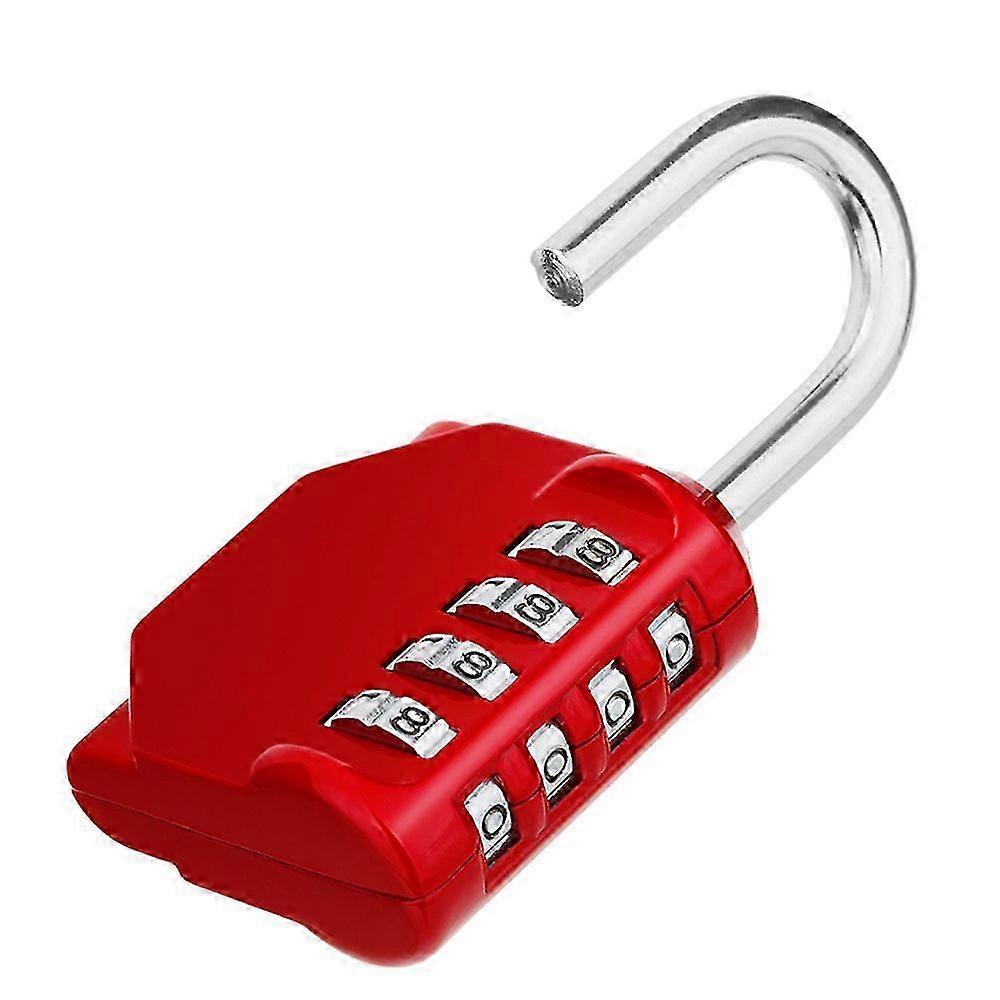 4 Digit Combination Gym Padlock, Secure Locker Lock (Red)