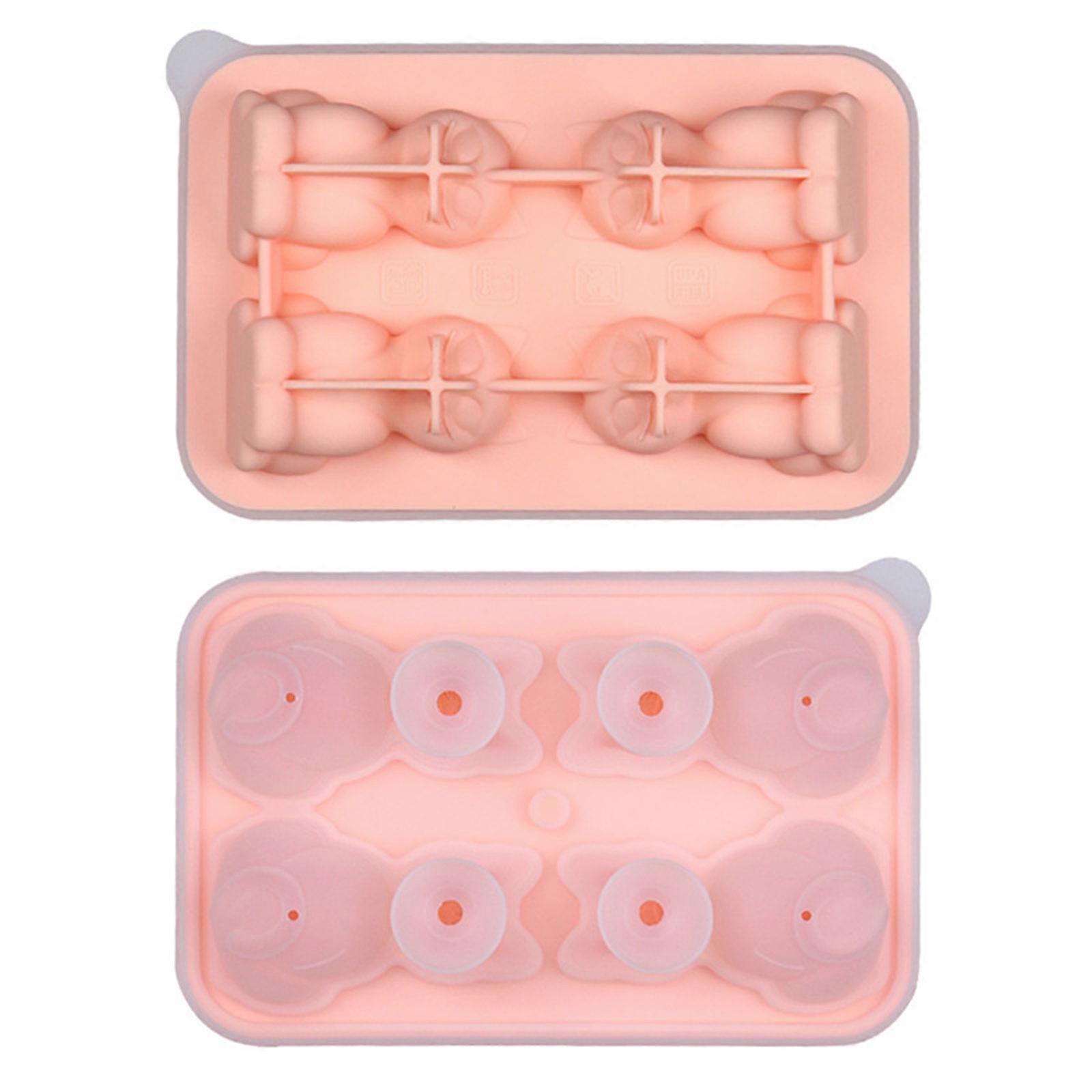 Cat Shaped Silicones Ice Molds Noveltys Ice Tray Mould Ice Cube Making Molds for Refreshings Drink Kitchen Accessorys Pink