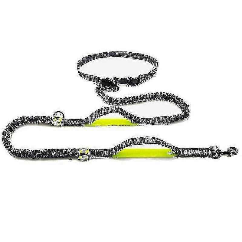 Hands Free Dog Running Leash With Adjustable Waist Belt, Dual Handle Elastic Bungees Retractable Rope For Small Medium And Large Dogs, Reflecti