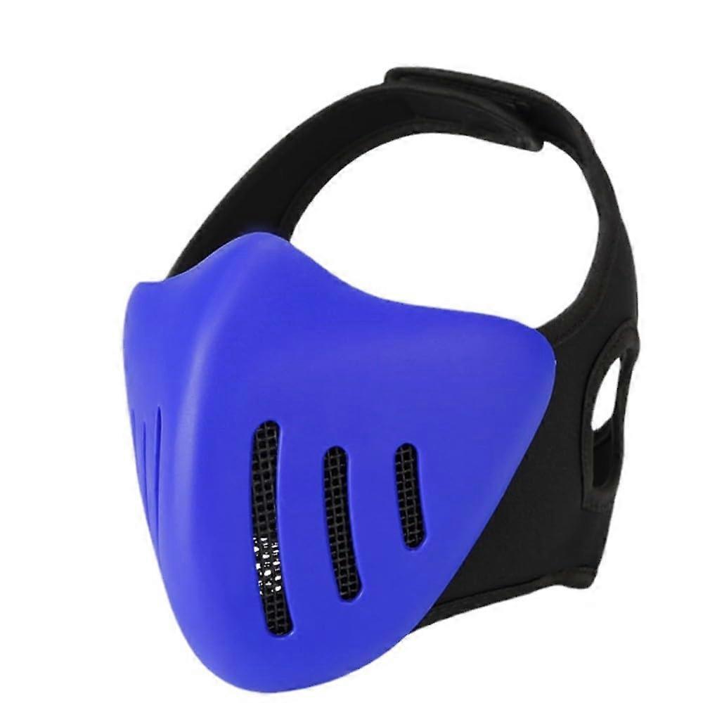 Tactical Half Mask Breathable Airsoft Paintball CS Protective Mask CS Training Mask Cycling Mask Hunting Accessories/Blue