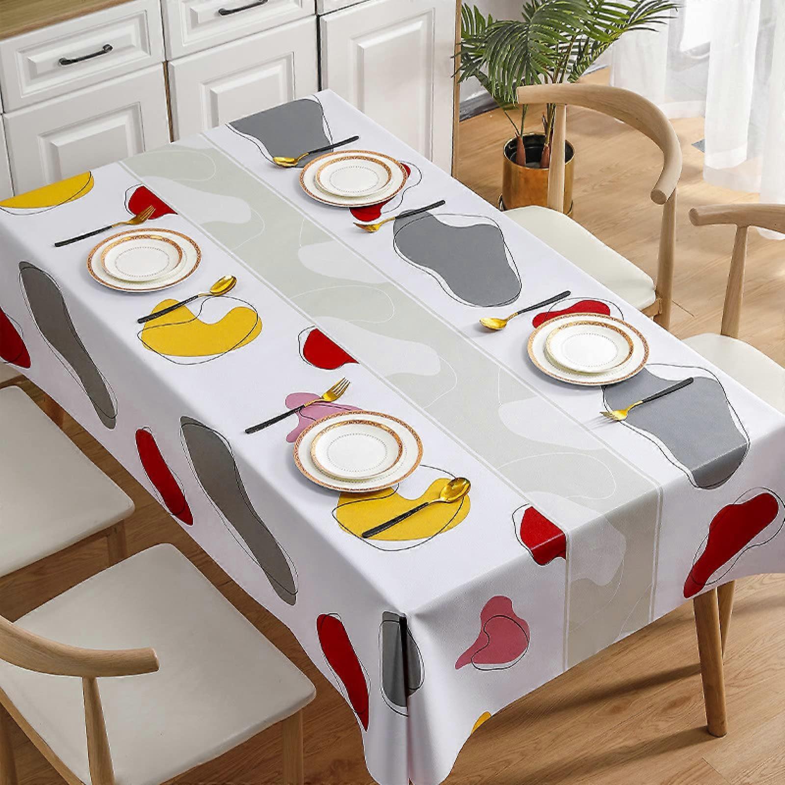 PVC tablecloth 140x220cm tablecloth rectangular waterrepellent tablecloths table linen easycare for party picnic dining garden Qfj4 140x220cm