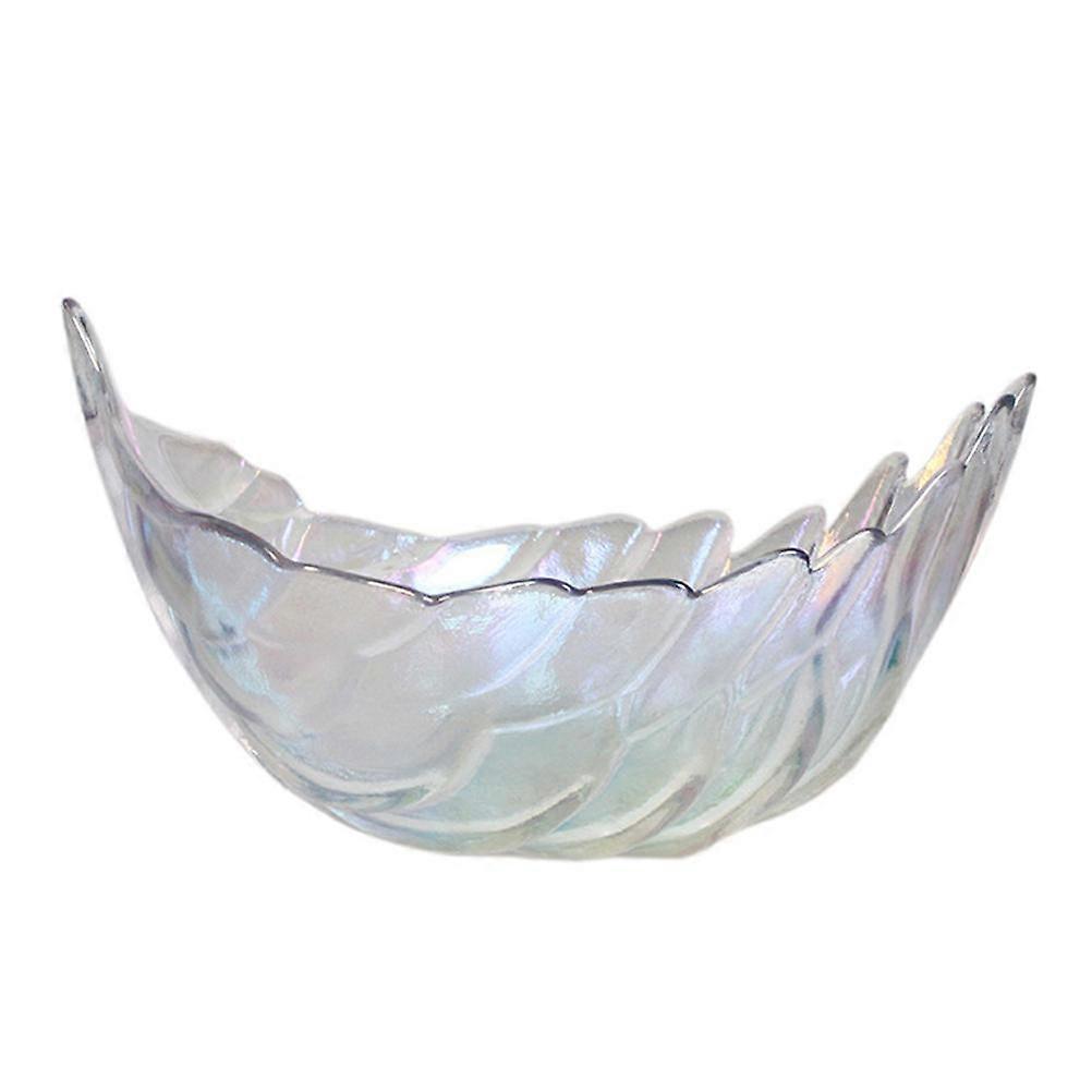 Elegant Multi Function Plume Shaped Glass Bowl for Fruits, Salads, Desserts – Decorative Serving Bowl for Home, Hotel, Parties