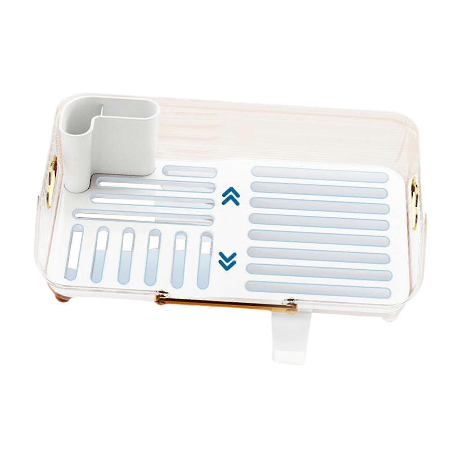 Dish Drying Rack with Drainboard - Kitchen Storage Solution for Utensils and Tableware