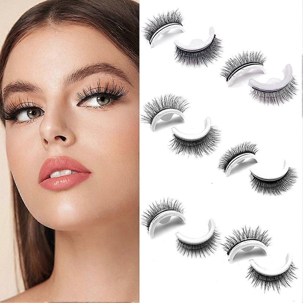 5#(E)$Reusable glue-free self-adhesive false eyelashes natural style one pair of self-adhesive strip eyelashes