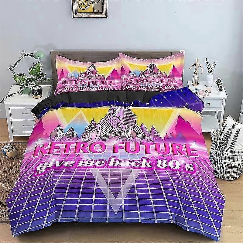 Retro-Inspired 3-Piece Bedding Set with Duvet Cover for Teens and Adults, Featuring Vintage Pattern and Microfiber Material, Perfect for Any