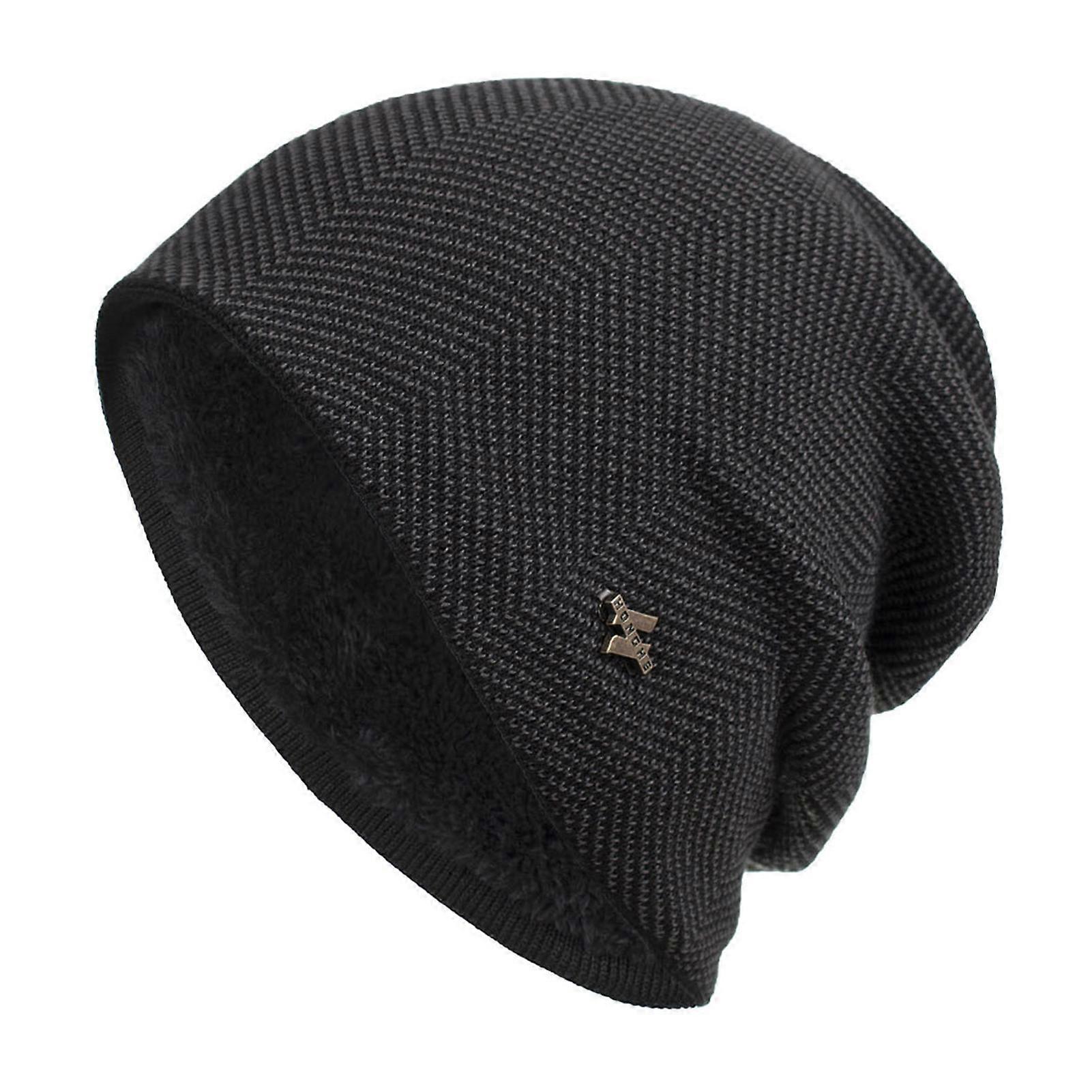 Mens Winter Beanie Hat Winter Warm Fleece Lined Skull Cap Windproof Unisex Beanie Hat