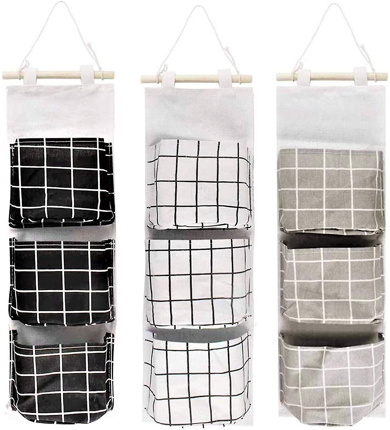 3 Pieces Wall Storage Bag, 60 X 20cm 3 Layer Stackable Hanging Bag - Waterproof
