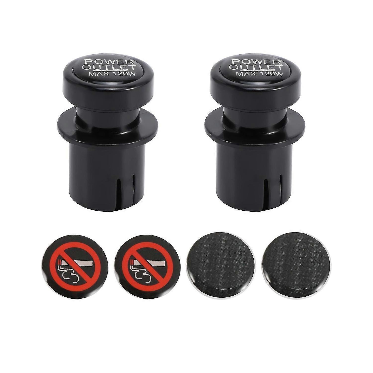 Cigarette Lighter Socket Cover Cap 2 Pack, Universal Waterproof Dustproof Plug for Car Power Outlet