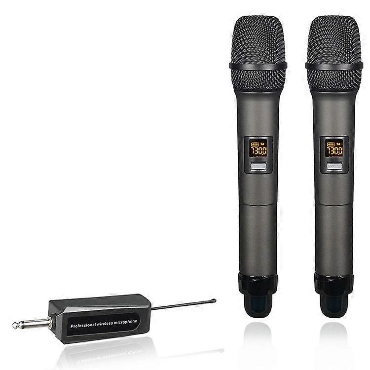 W-15 Professional Dual Dynamic Mic Handheld UHF Wireless Microphone System for Home KTV