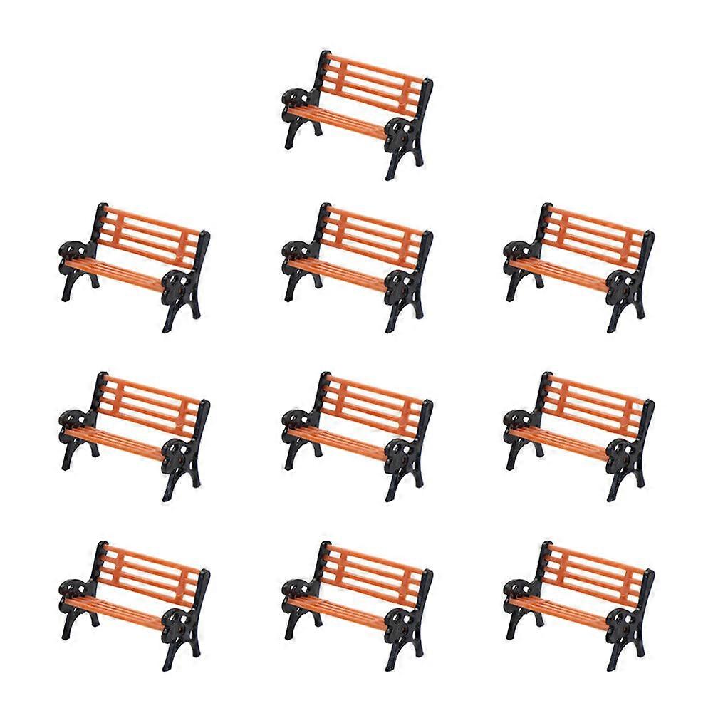 10Pcs Model Train HO N O Scale 1:75 Bench Chair Model