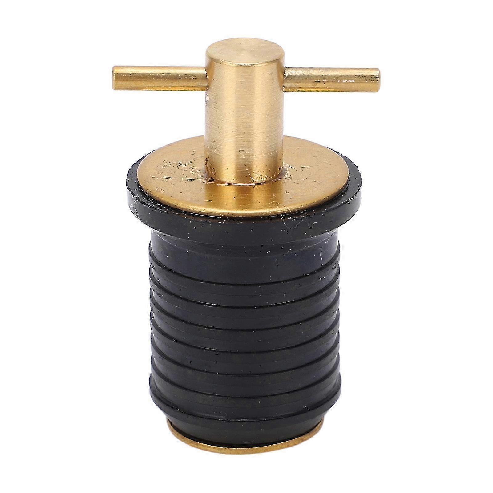 Brass T Handle Drain Plug with Rubber Seal 1in/25mm Rust Resistant Boat Accessory