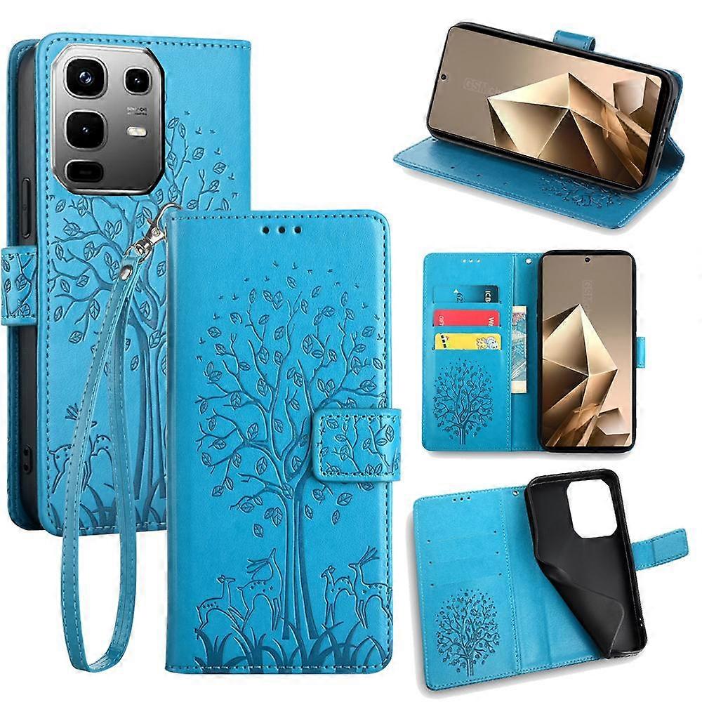 Tree & Deer Embossed Leather Phone Case