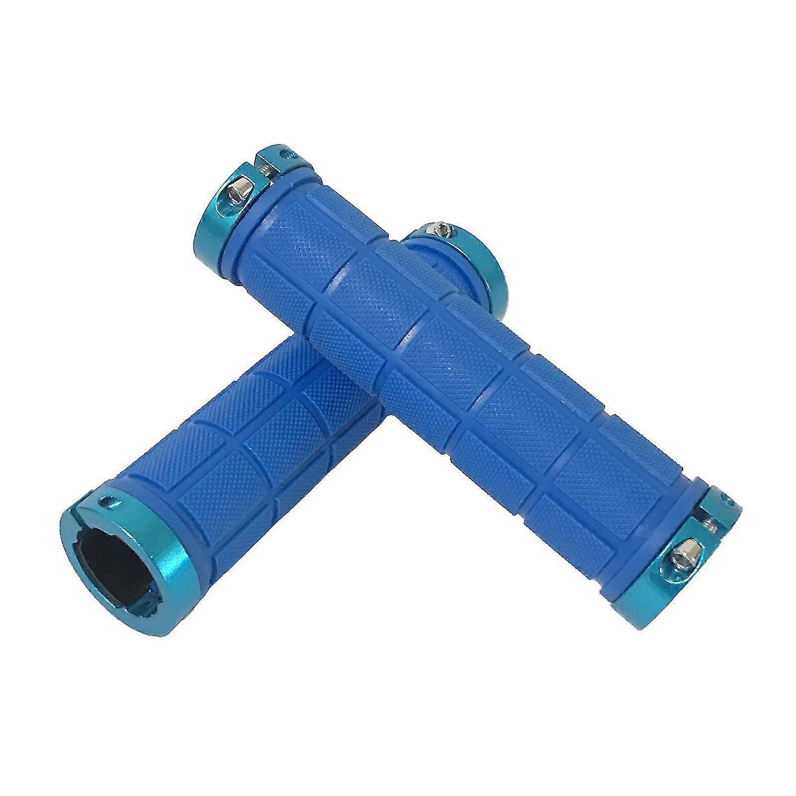 1 Pair Bicycle Double Lock MTB Bike Handlebars Hand Cover Anti-slip Blue