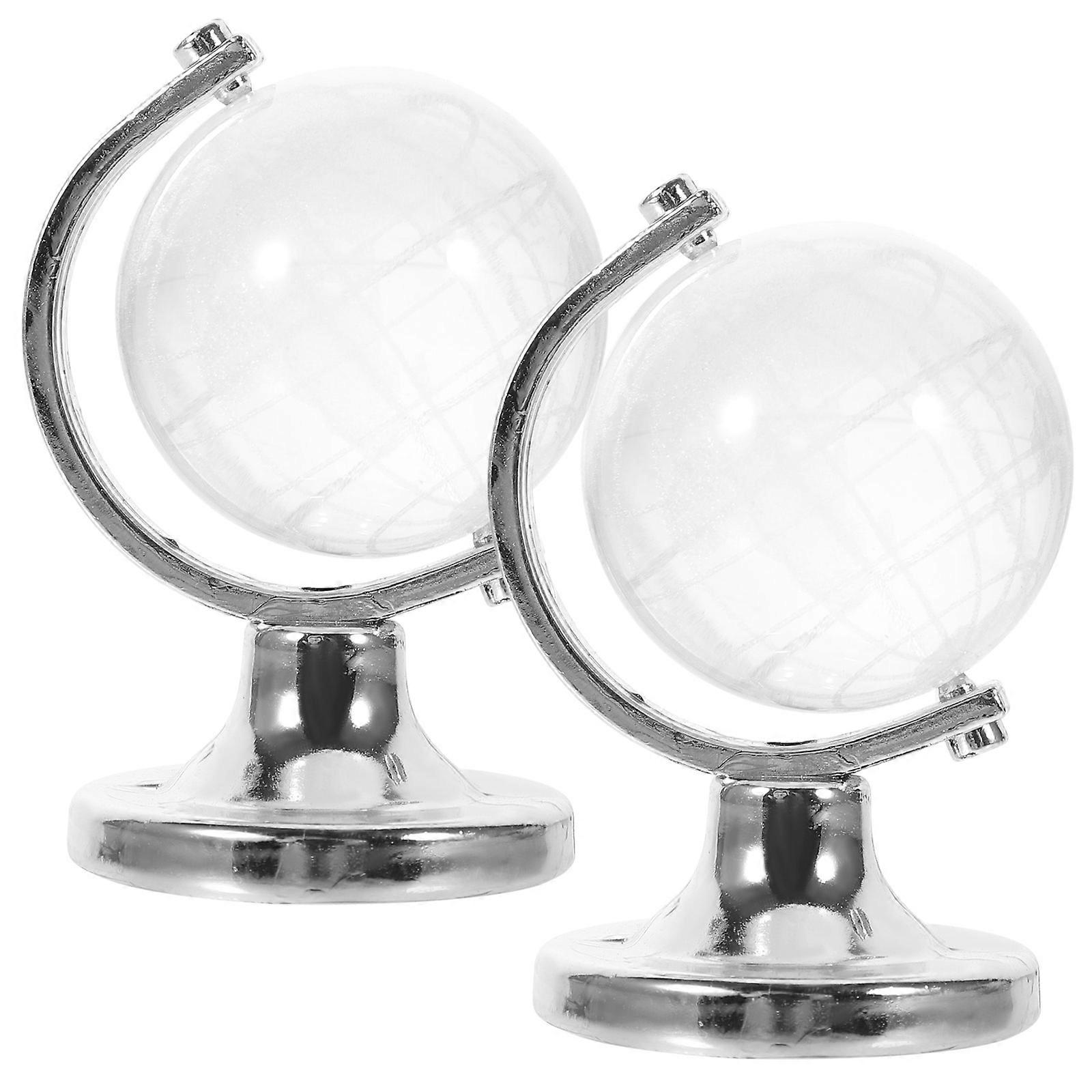 Desk Globe For Office Glass Material Modern Style Home And Office Workers Collectors 2Pcs