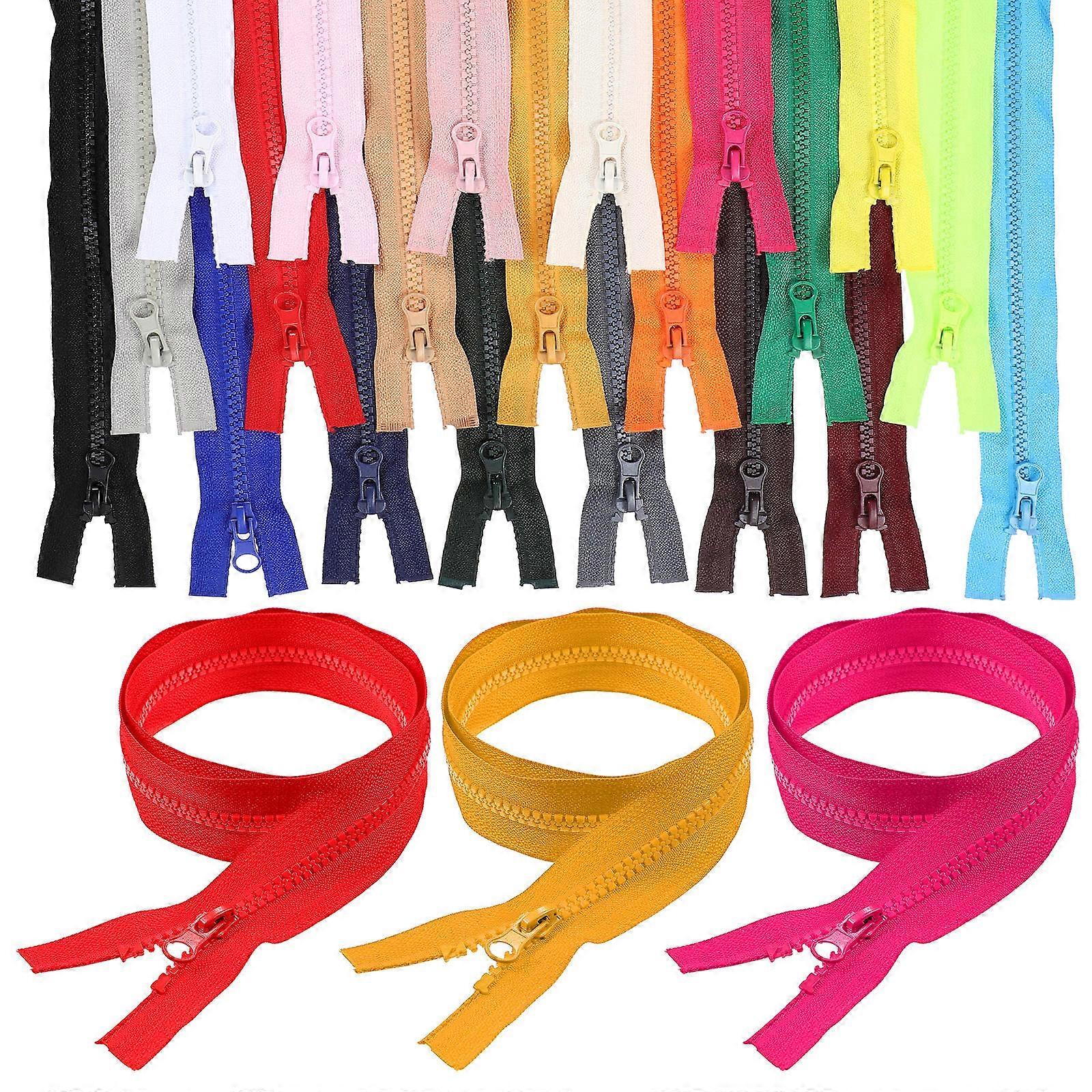 Zipper For Sewing Practical Resin Zippers Accessories Diy Sewing Crafts Assorted Color 60.00cm Smooth Operation 21Pcs