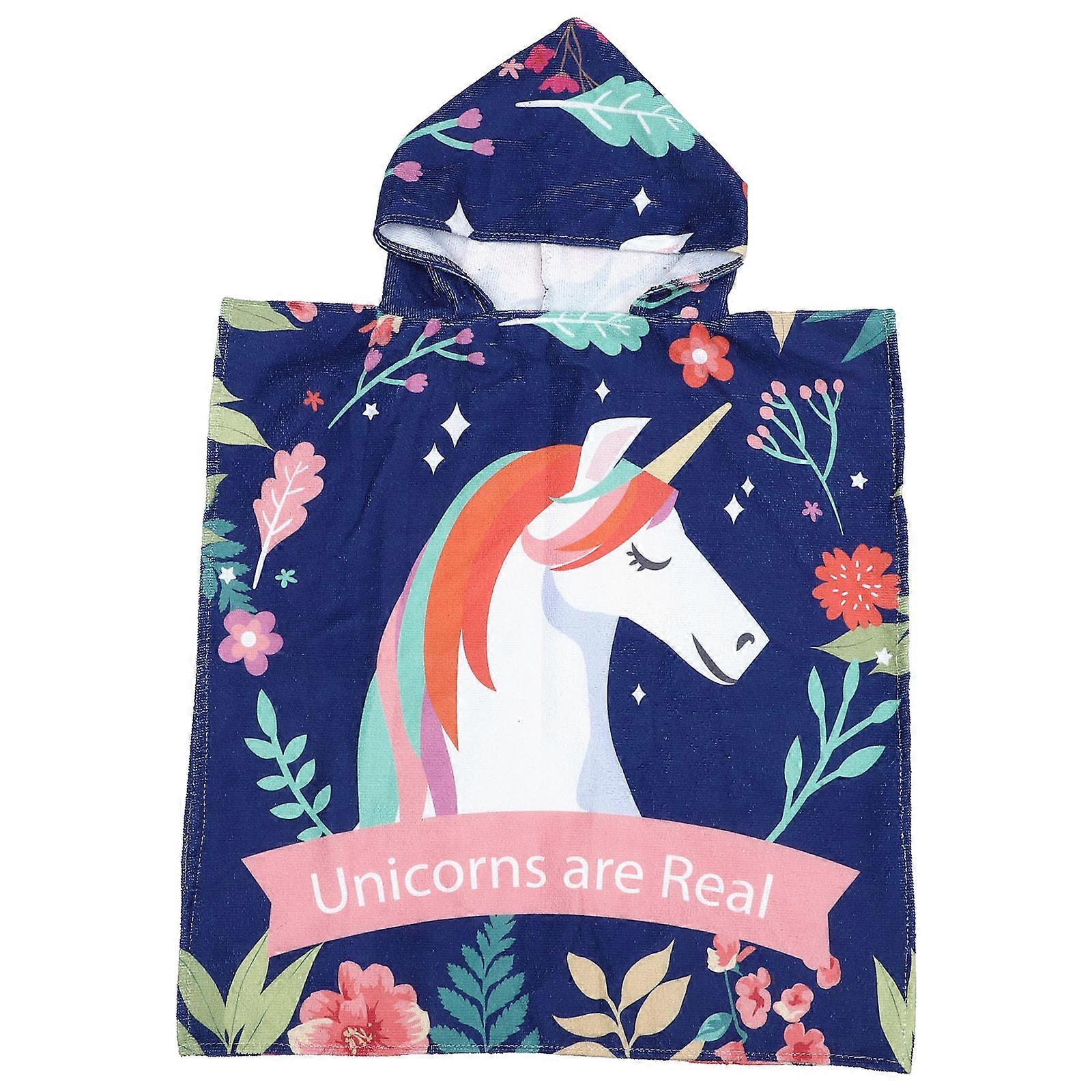 Bath Towel Robe Kids Quick Drying Multi Colored Square Hooded For Beach 83x54cm 1Set