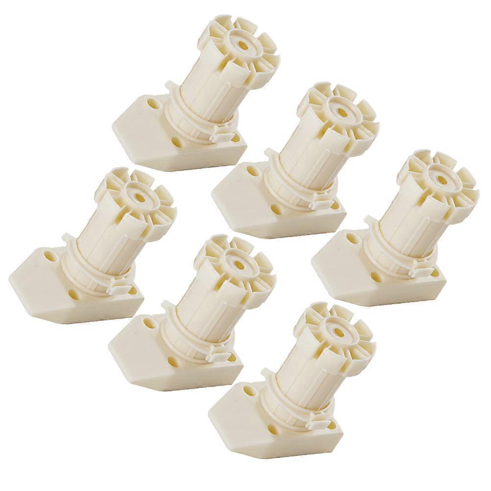Table Support Feet Adjustable Height Furniture Legs for Sofas Home Use Beige Plastic ABS Material Round Shape 6Pcs