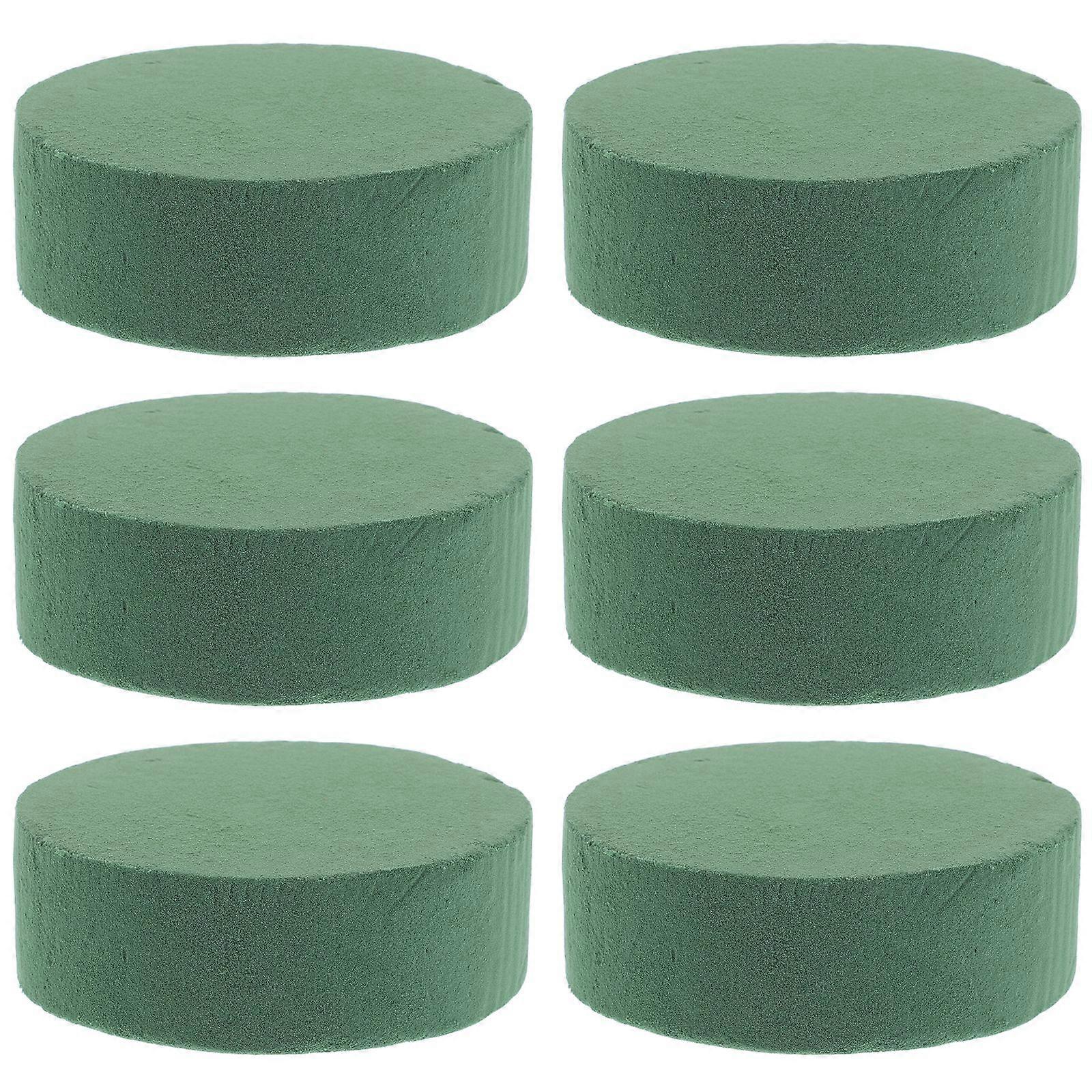 6pcs Round Floral Foam Blocks For Fresh And Artificial Flowers 4.5 Inch Wet And Dry Foam For Wedding Party And Florist Arrangements