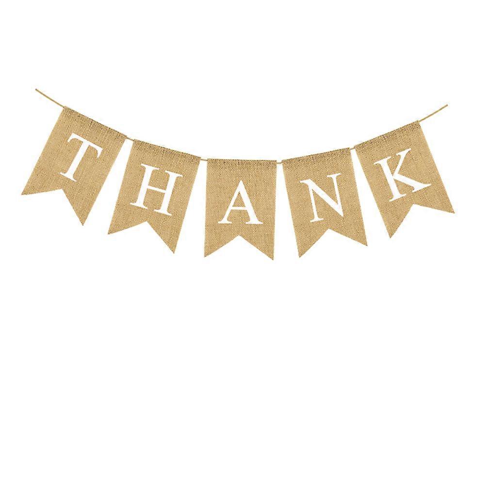 Thanksgiving Fall Decor Dovetail Shape Garland for Theme Party Decoration 18*13 Cm Burlap Photo Prop 1Set