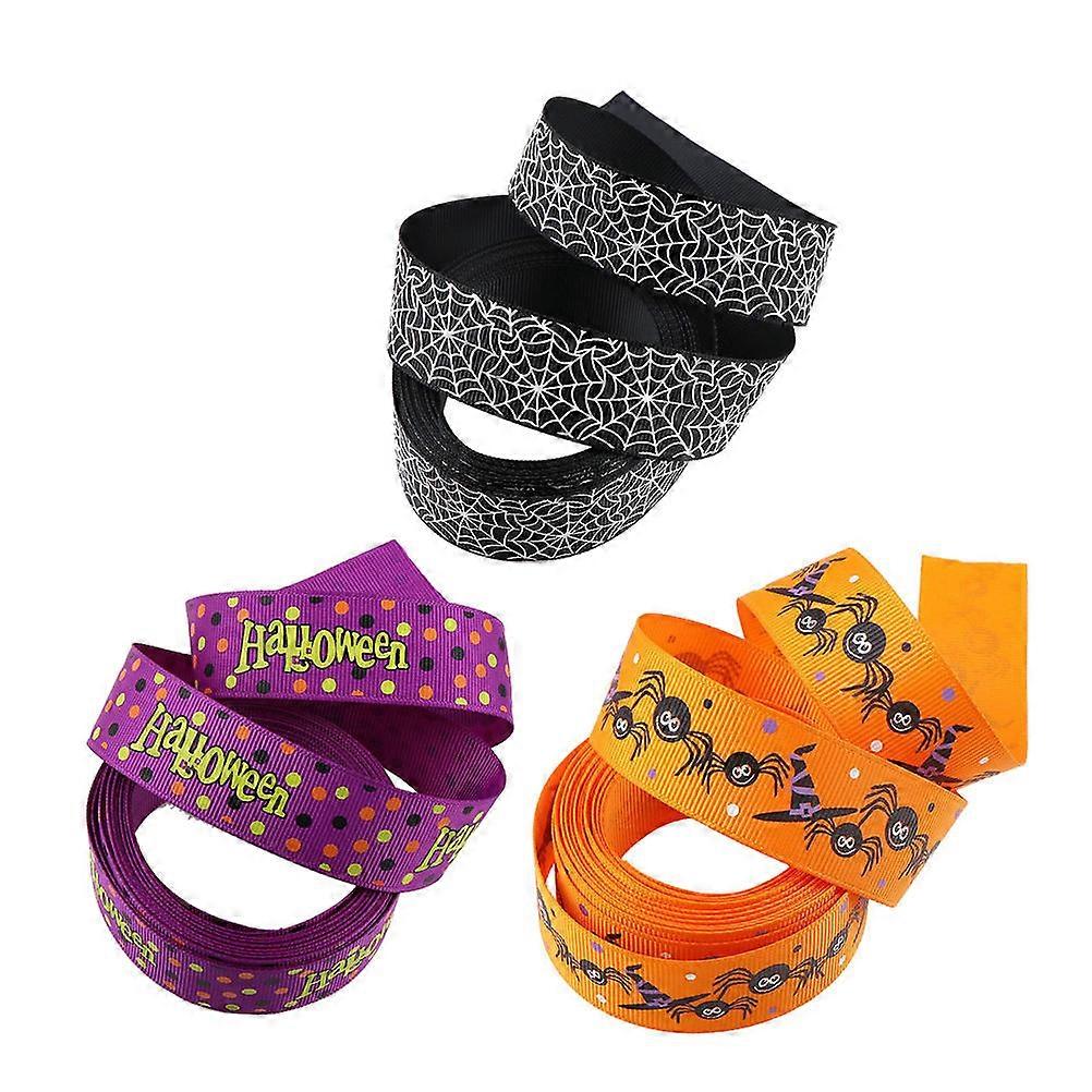 Mini Craft Bows Halloween Diy Printing Webbing Bowknotfor Craft Making Dacron 450 X 25 X 01Cm 3Pcs
