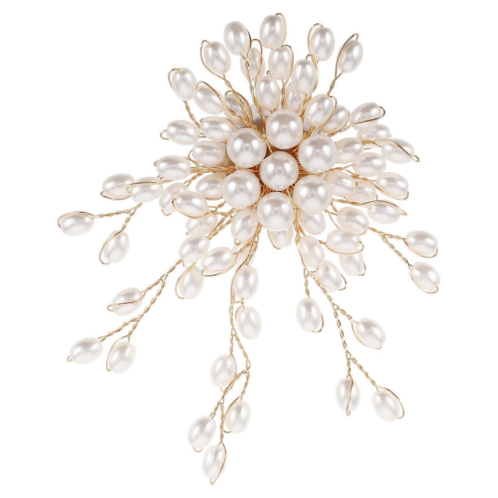 حجر الراين الأنيقة لؤلؤة زهرة بروش دبوس للنساء خمر نمط المجوهرات للعرائس والمناسبات الخاصة