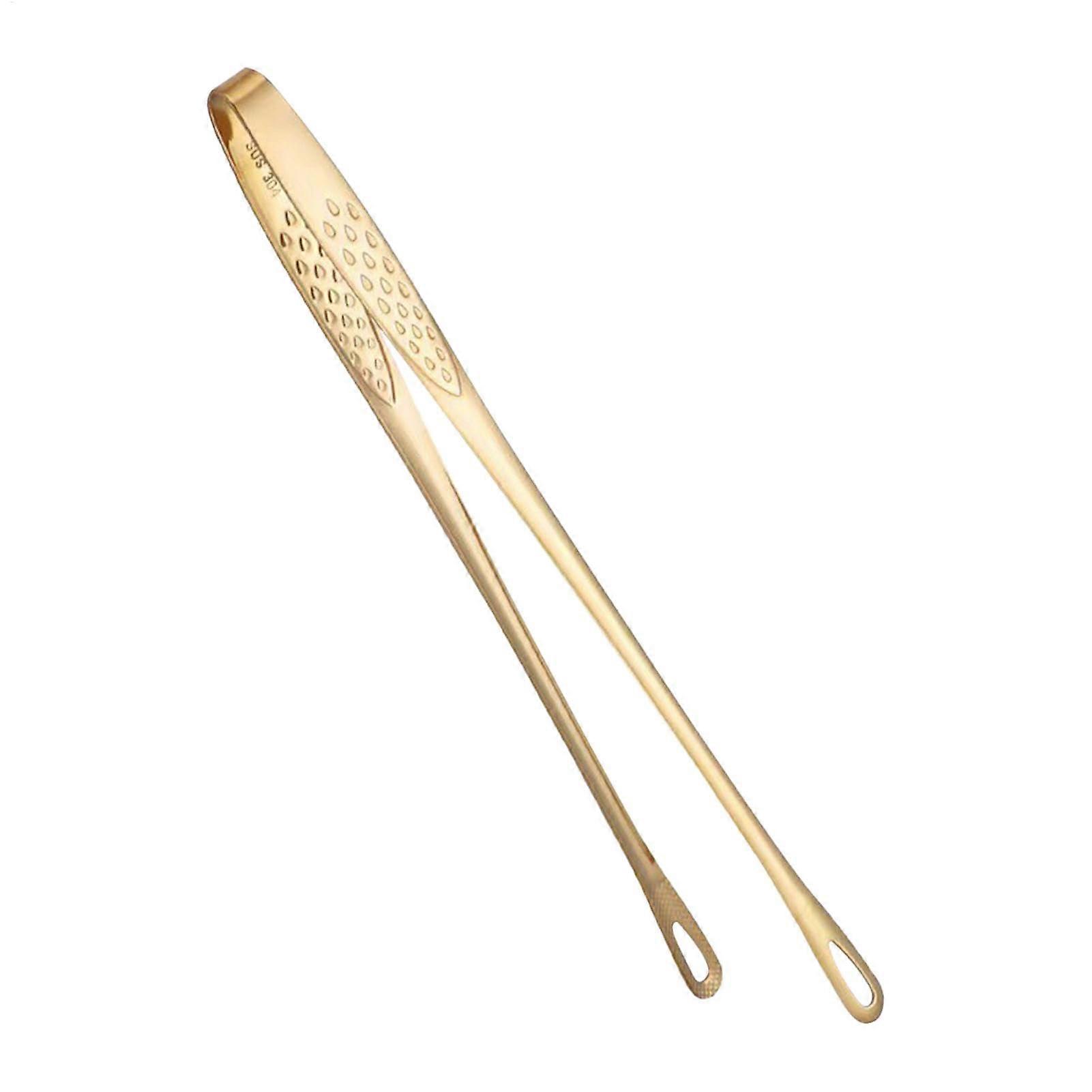 Grill tongs multifunctional steak clips gold28cm