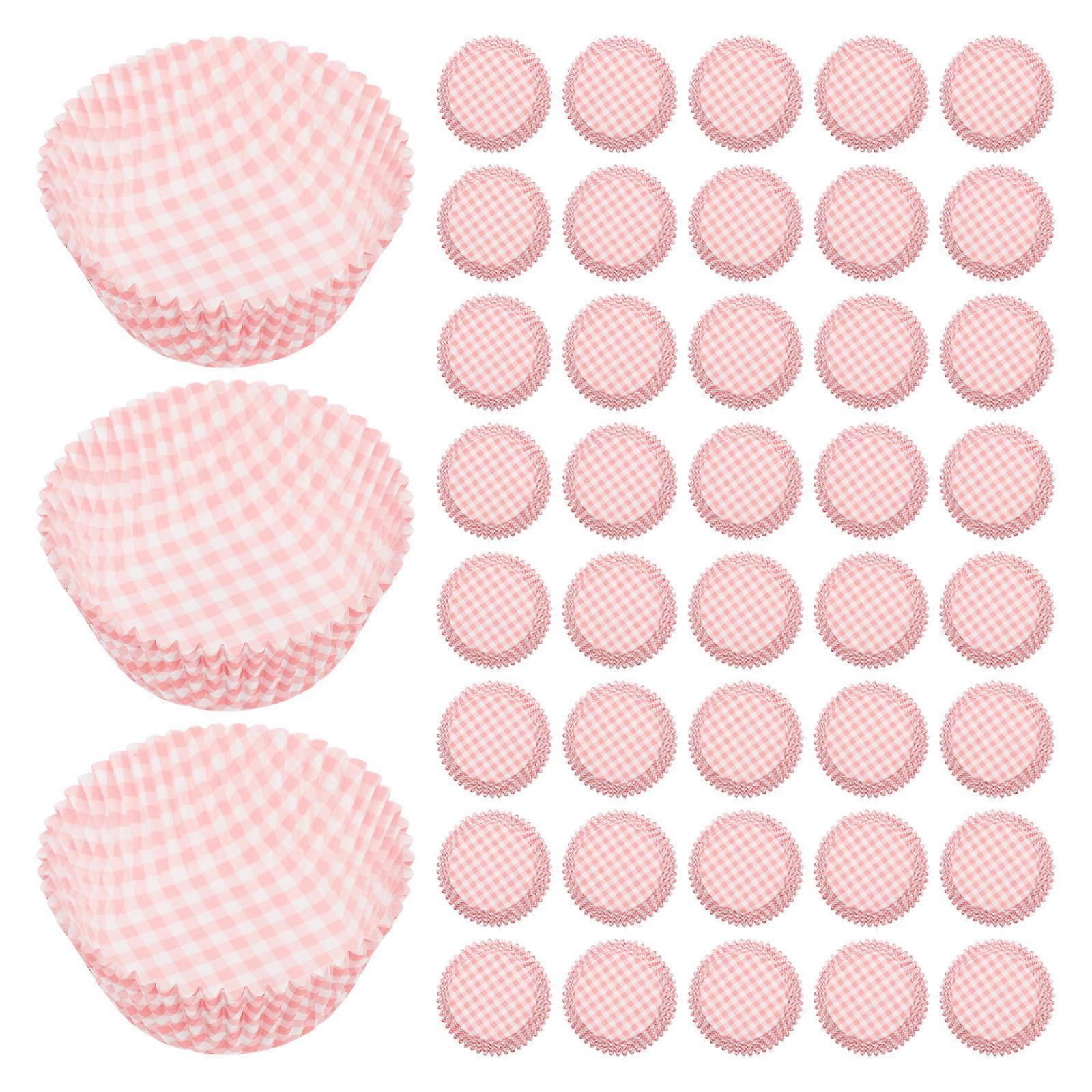 Oil Resistant Red Plaid Cake Paper Cups For Bakers Cupcake Liners 7.00X7.00X2.80CM 100Pcs
