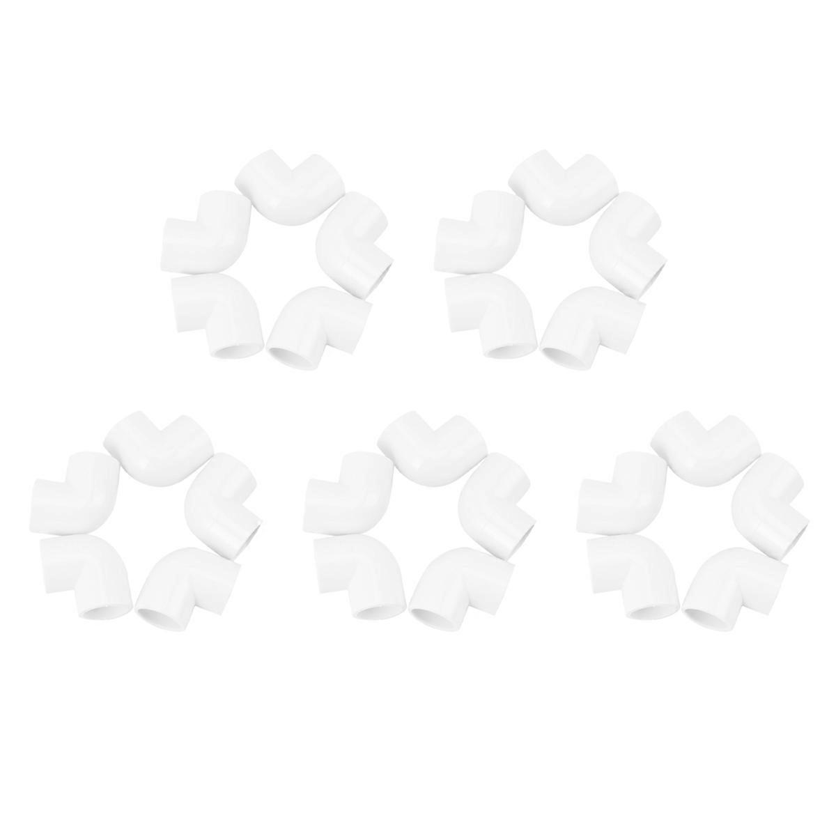 25 Pieces 20mm Dia 90 Angle Degree Elbow PVC Pipe Fittings Adapter Connector White