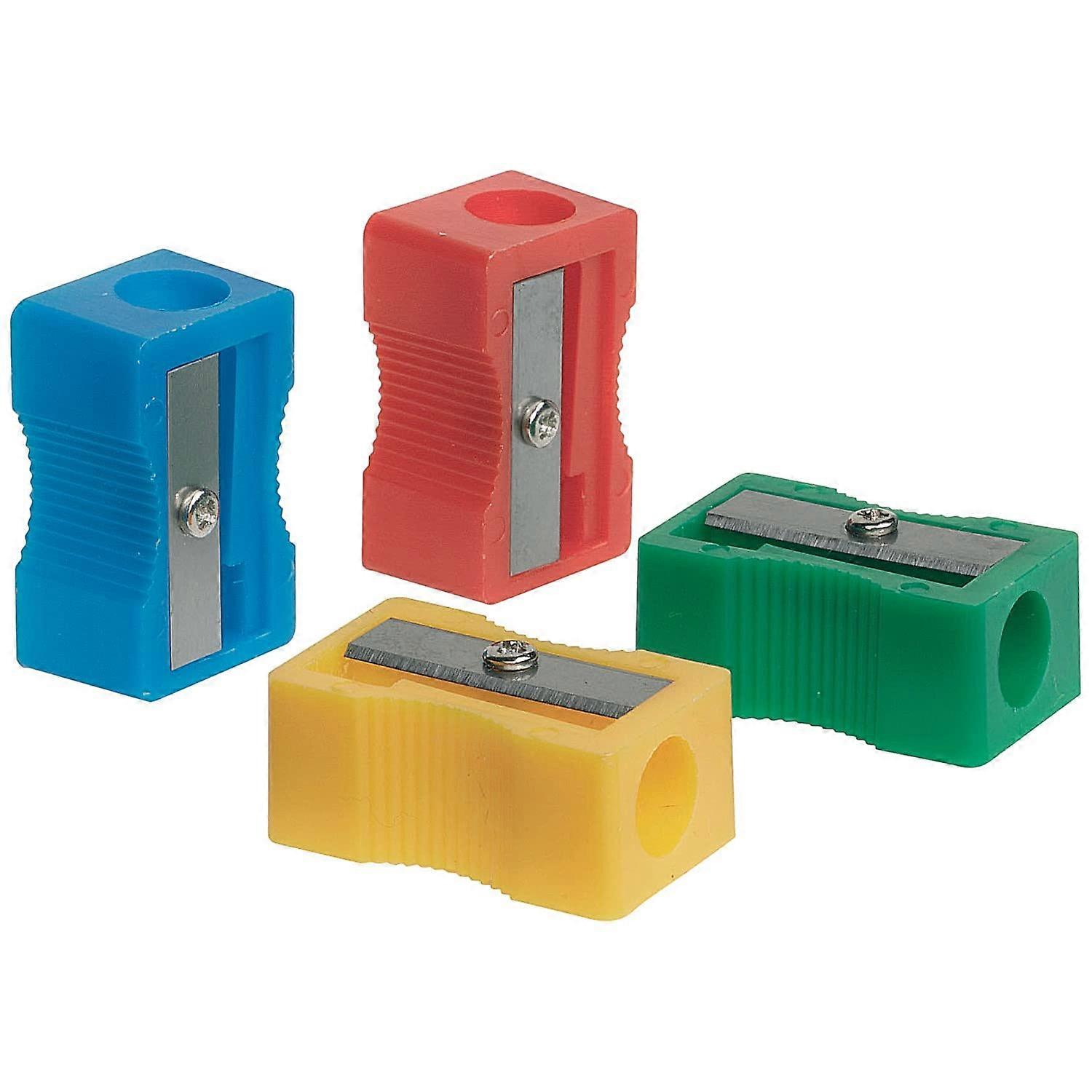 Plastic Pencil Sharpener Single Hole Assorted (Pack of 10)