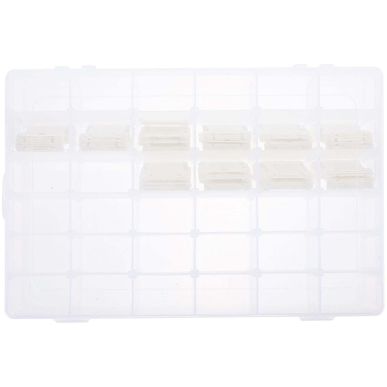 Embroidery Thread Organizer Box with Bobbin Winder Stickers – Compact Storage Solution for Cross Stitch and Sewing