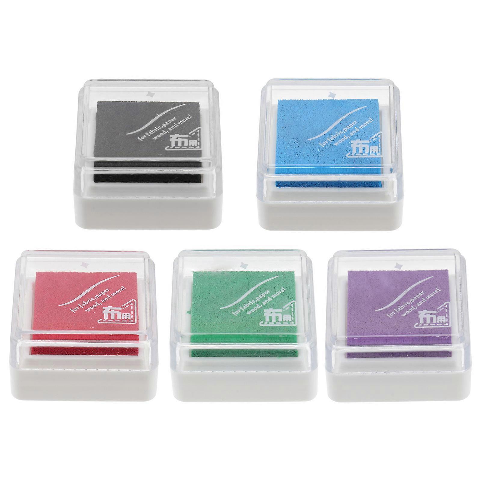 Craft Stamp Ink Pad Multi Purpose Diy Ink Pads Painting Graffiti Stamp Pads Assorted Color 3.5x3.5cm DIY Classes 5Set