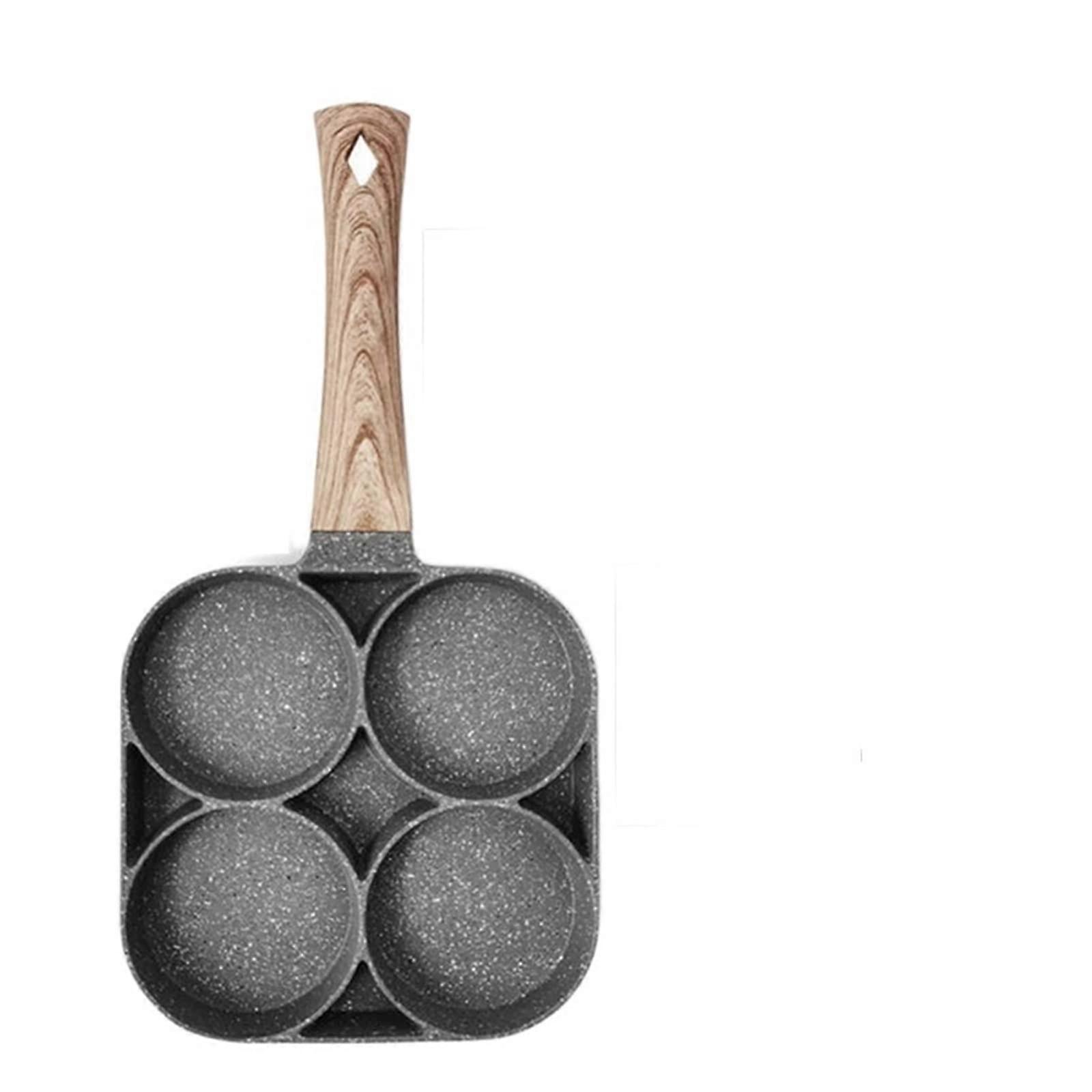 Suppentopf Maifanshi Non-Stick Small Frying Pan, Four Hole Egg Cooker, Flat Bottom Breakfast Skillet, Household Use