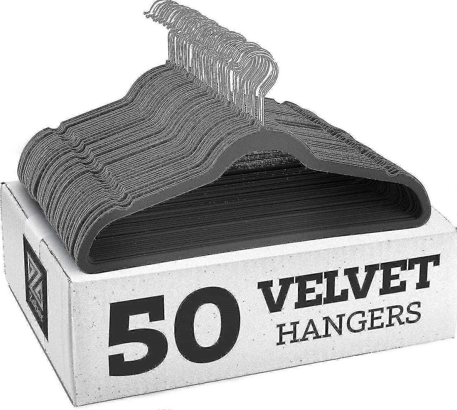 Grey Flocking Clothes Hanger Drying Rack Multifunctional Non-slip Design