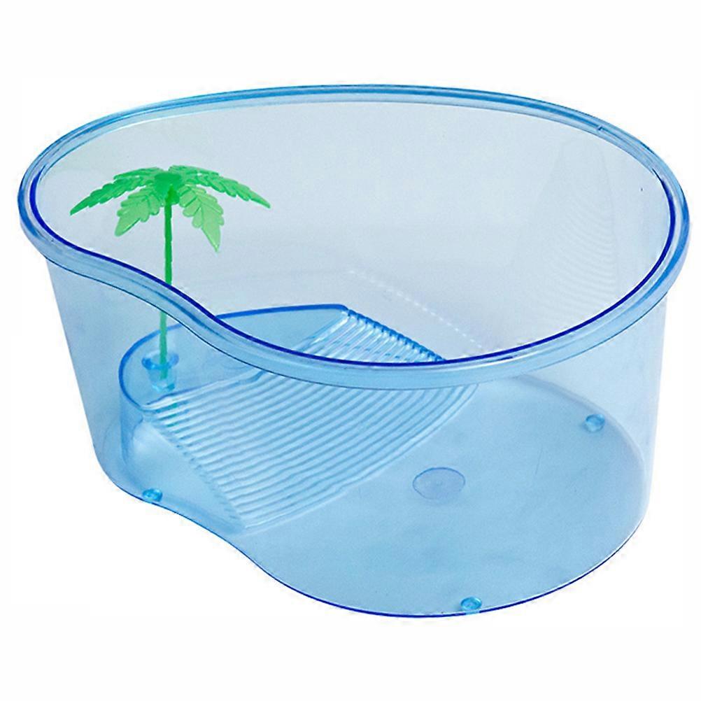Turtle Tank Habitat Transparent Reptile Enclosure Sky-Blue Color 57x38cm 1Pack