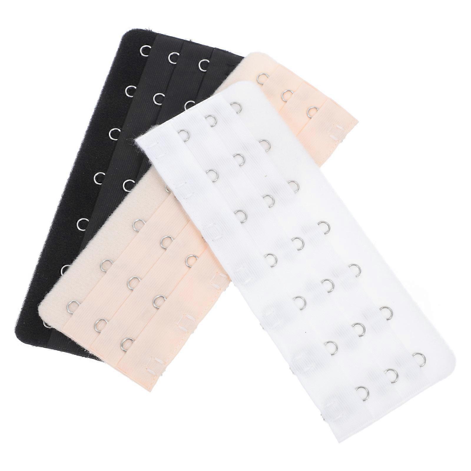3pcs Stainless Steel Bra Extender with 7 Hooks and 3 Rows Elastic Strap Extensions for Women