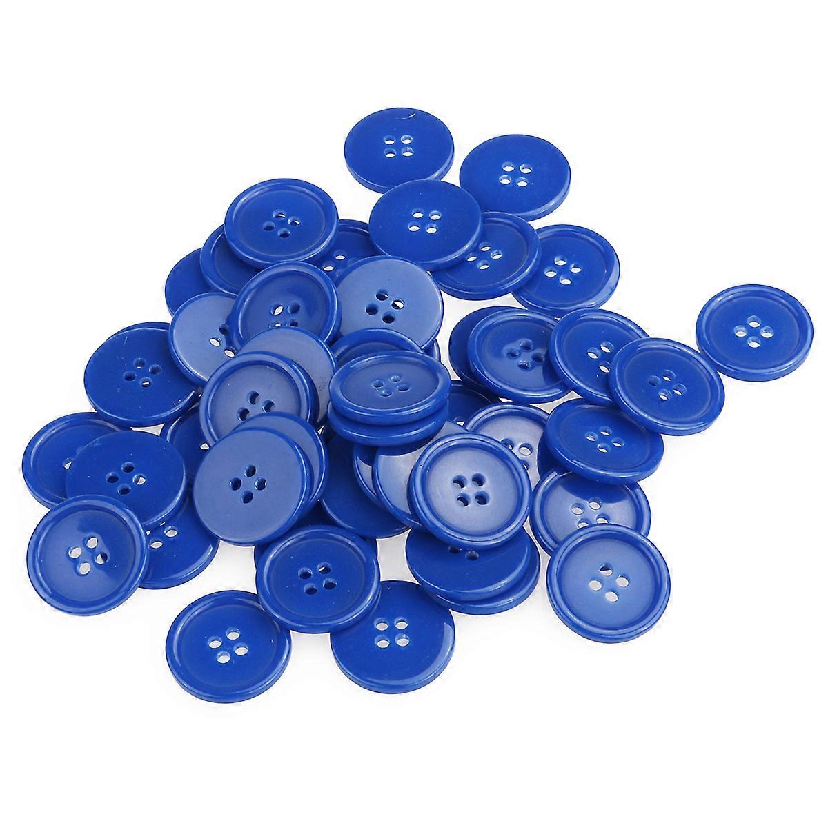 50pcs 23mm 4 Hole Resin Sewing Buttons for Sewing Scrapbooking and Knitting Blue
