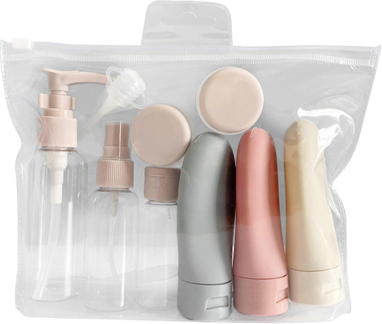 Travel Bottles for Toiletries, 11 PCS Leak Proof Refillable Squeezable Containers Set, Empty Plastic Travel Size Bottles