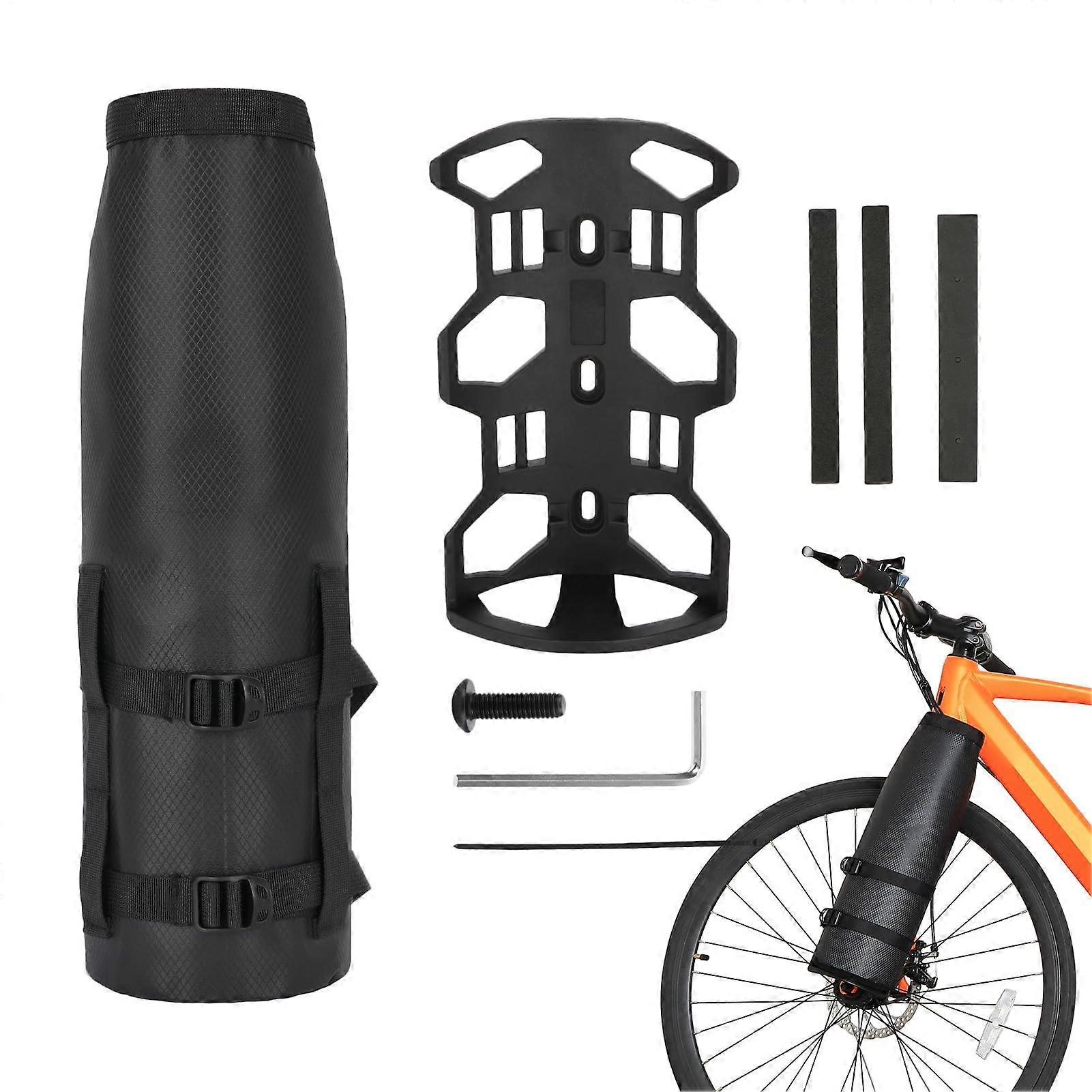 Front Fork Bicycle Bags Waterproof with Mounting Bracket, Mountain Bike Frame Bag for Long Distance Riding