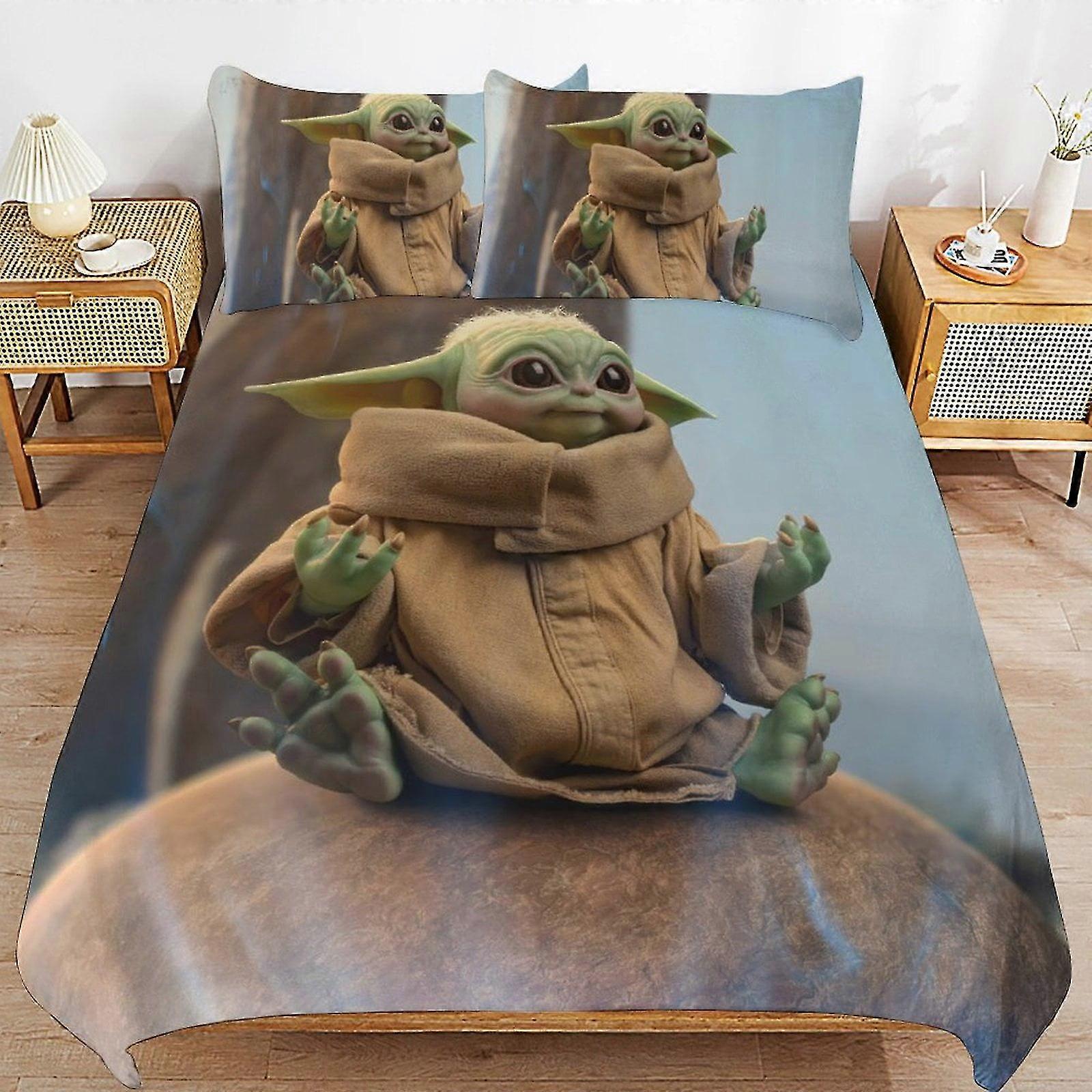 Bonito Bebê Alien Conjuntos de Cama Leve Decoração do Quarto com 1 Capa de Edredão e 2 Travesseiros para Crianças 8670